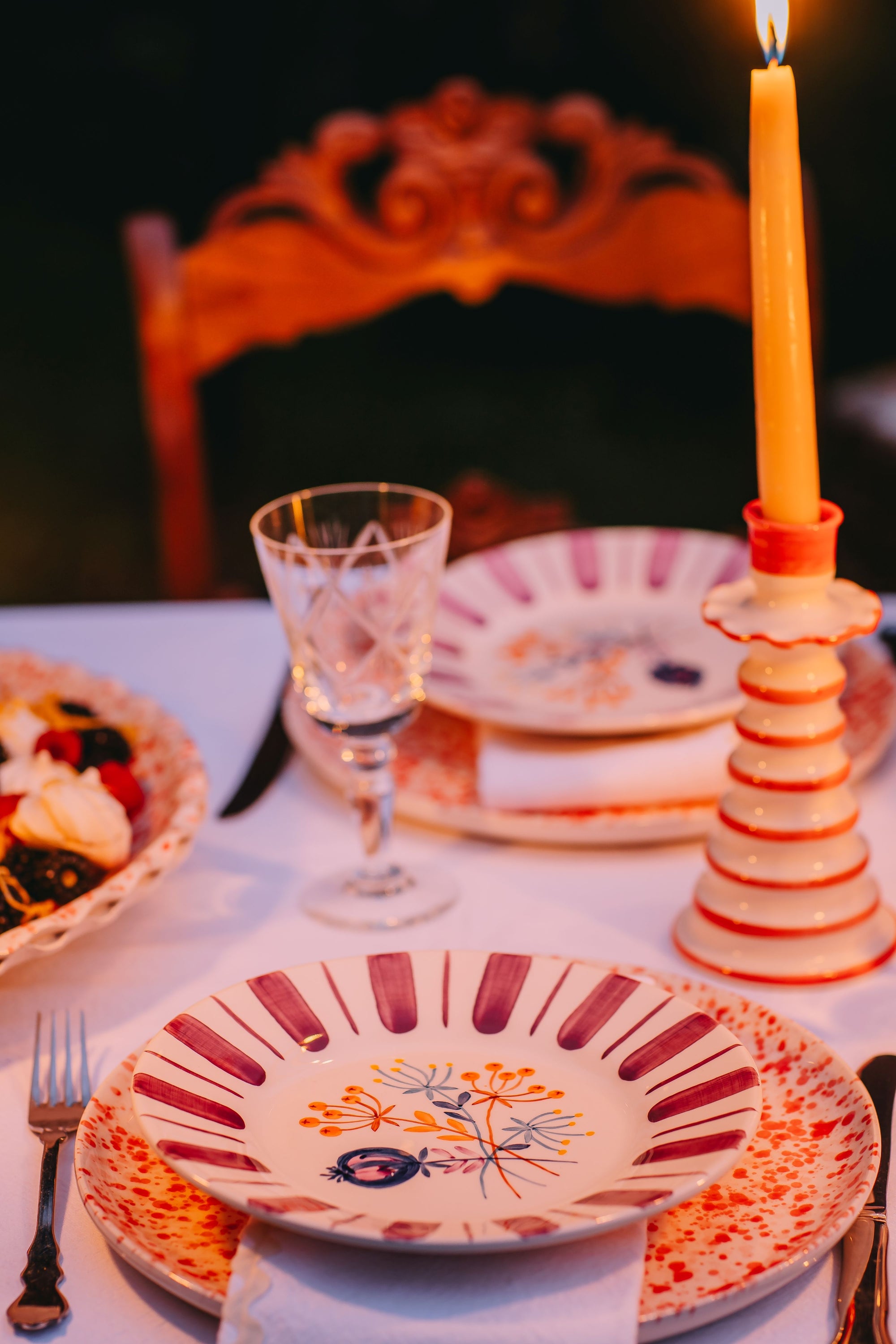 Purple Dessert Plate - The Portuguese Chitas