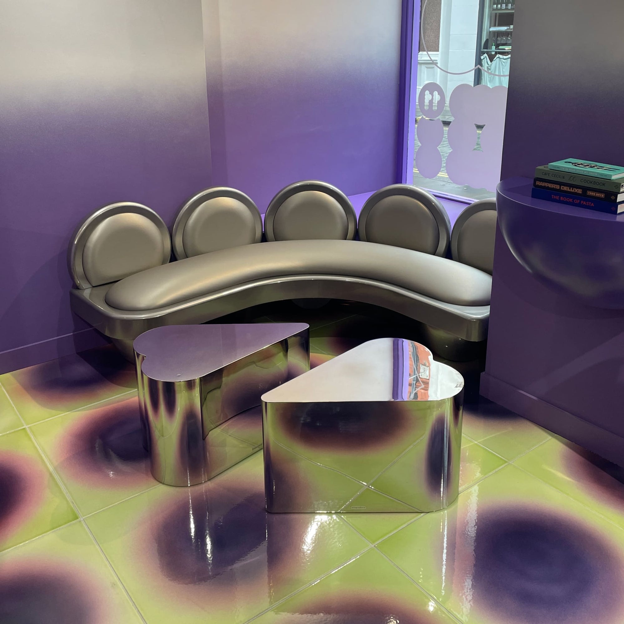 Heart Stainless Steel Brushed Side Table