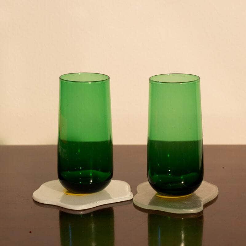 Vintage Green Tumblers Set of Four
