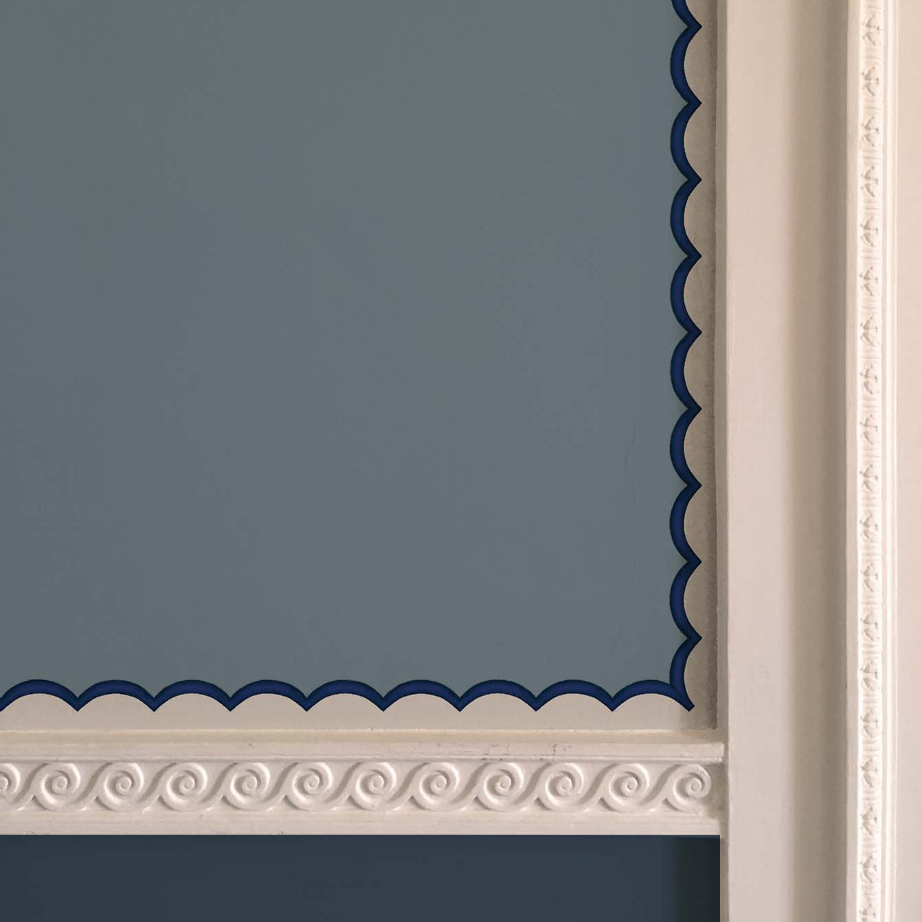 Scalloped Wallpaper Border - Dark Blue