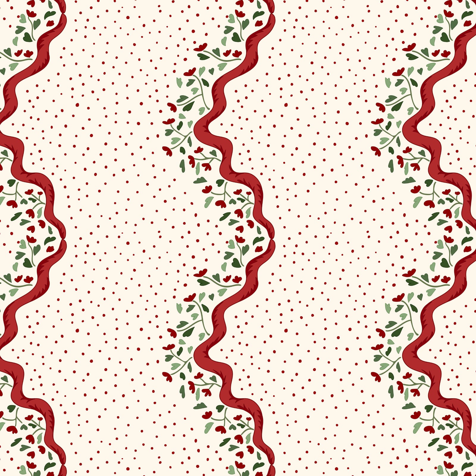 Chintz Caroline Wallpaper - Red