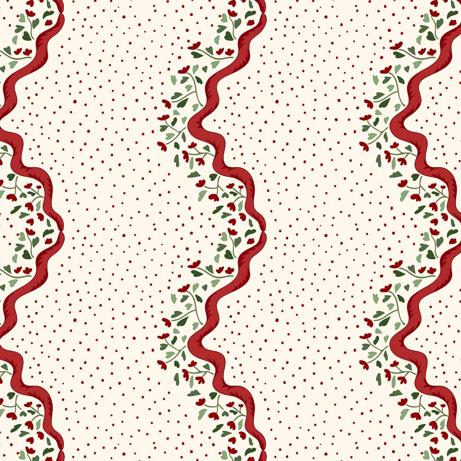 Chintz Caroline Wallpaper - Red