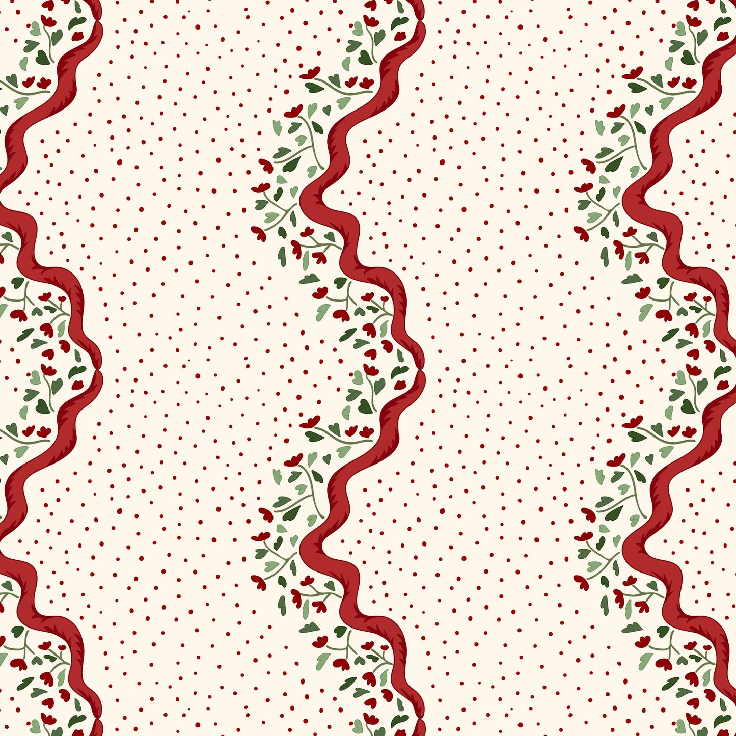 Chintz Caroline Wallpaper - Red