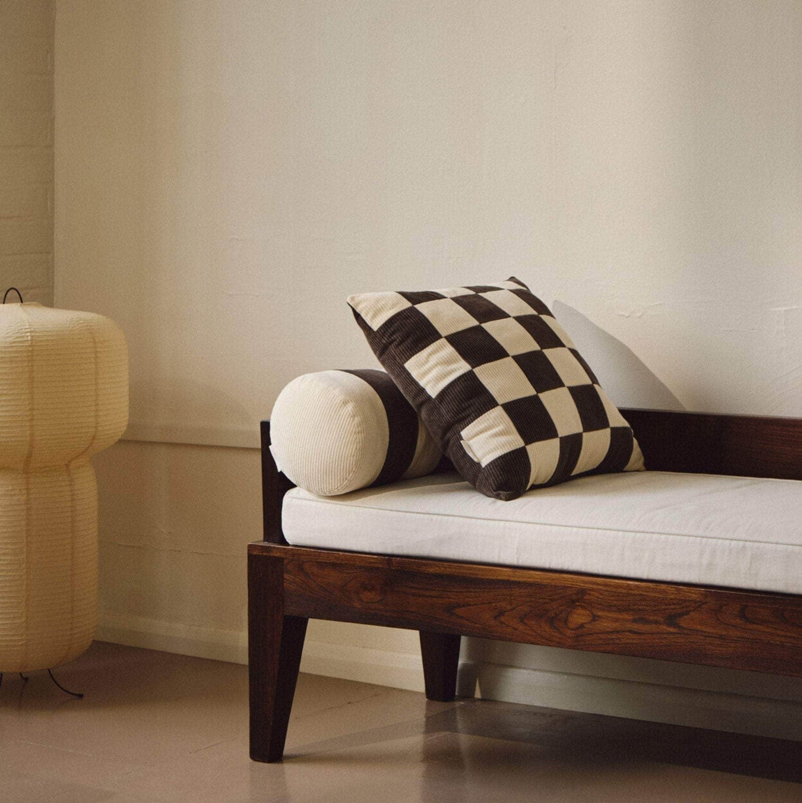 Le Cylindre - Corduroy Stripe Bolster Espresso/Chalk