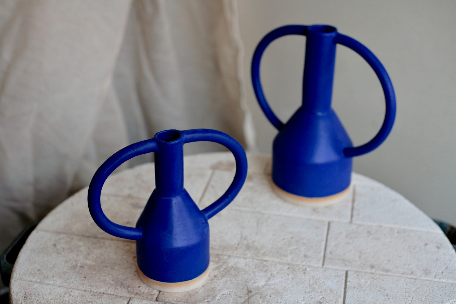 Jug Eared Vase in the Boldest Blue