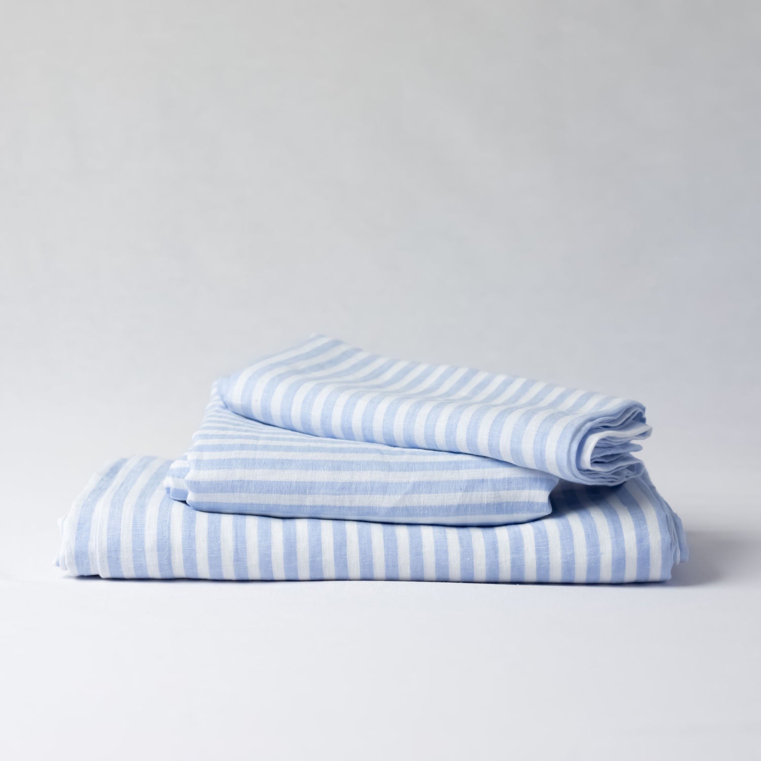 Blue Stripes Linen Tablecloth