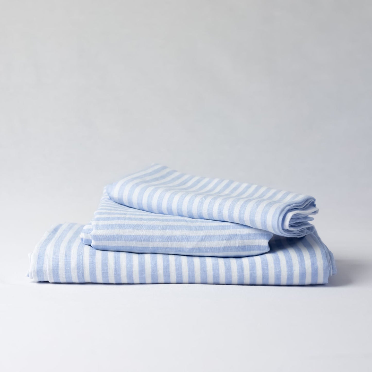 Blue Stripes Linen Tablecloth