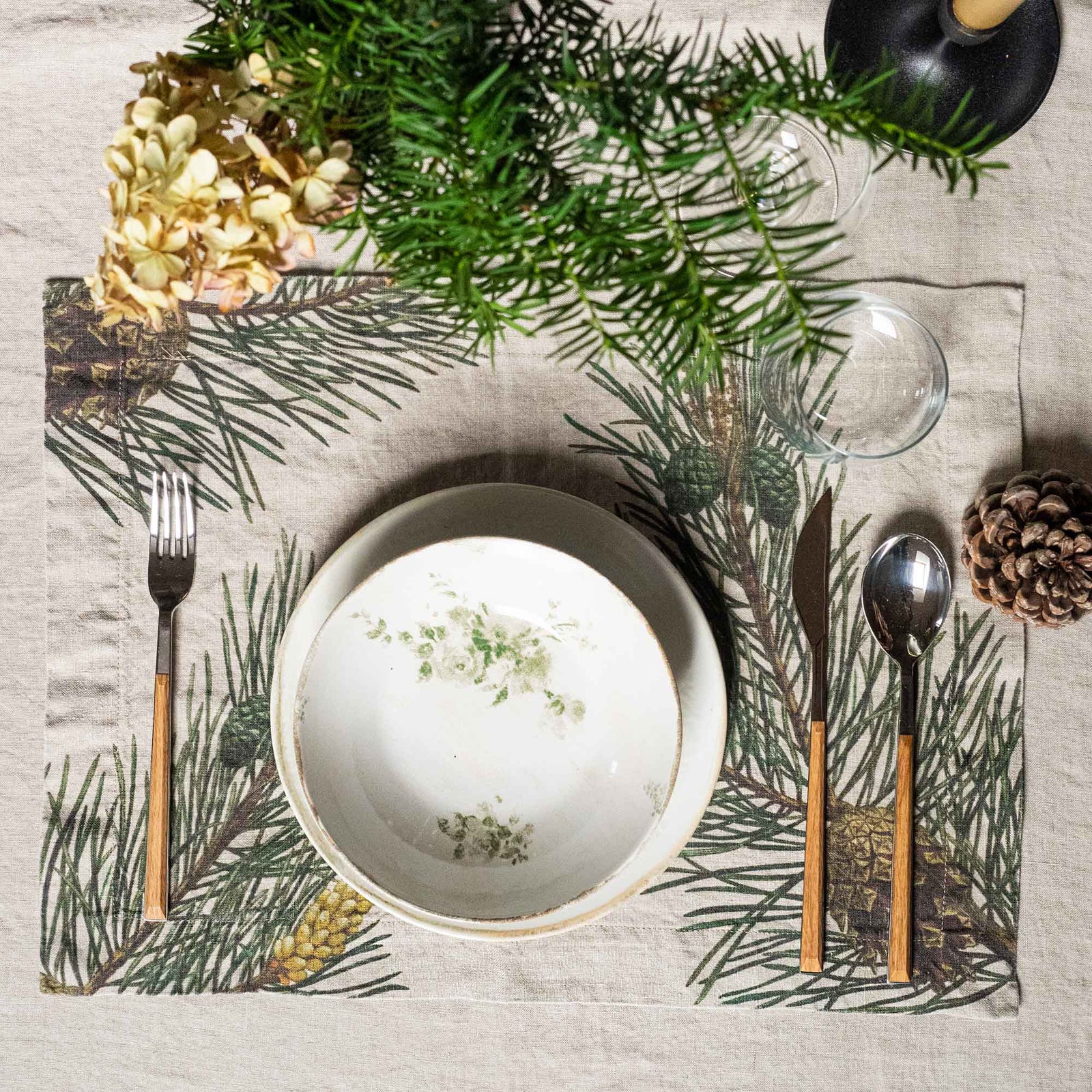 Linen Placemats PINE Set of 2