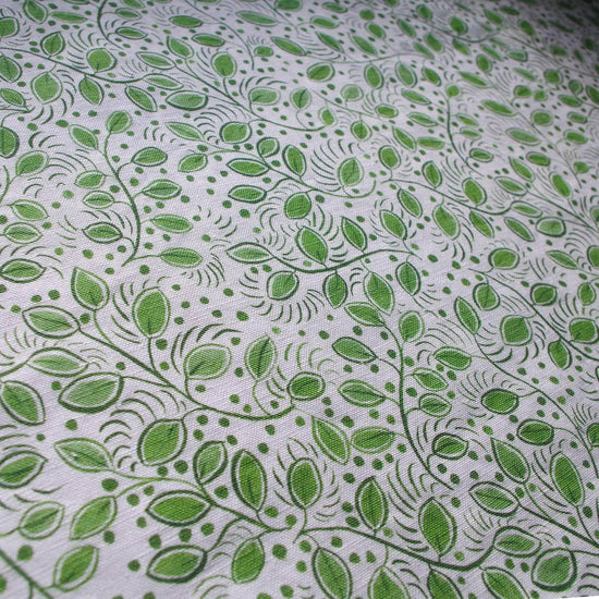Printed Little Leaves Fabric - Green