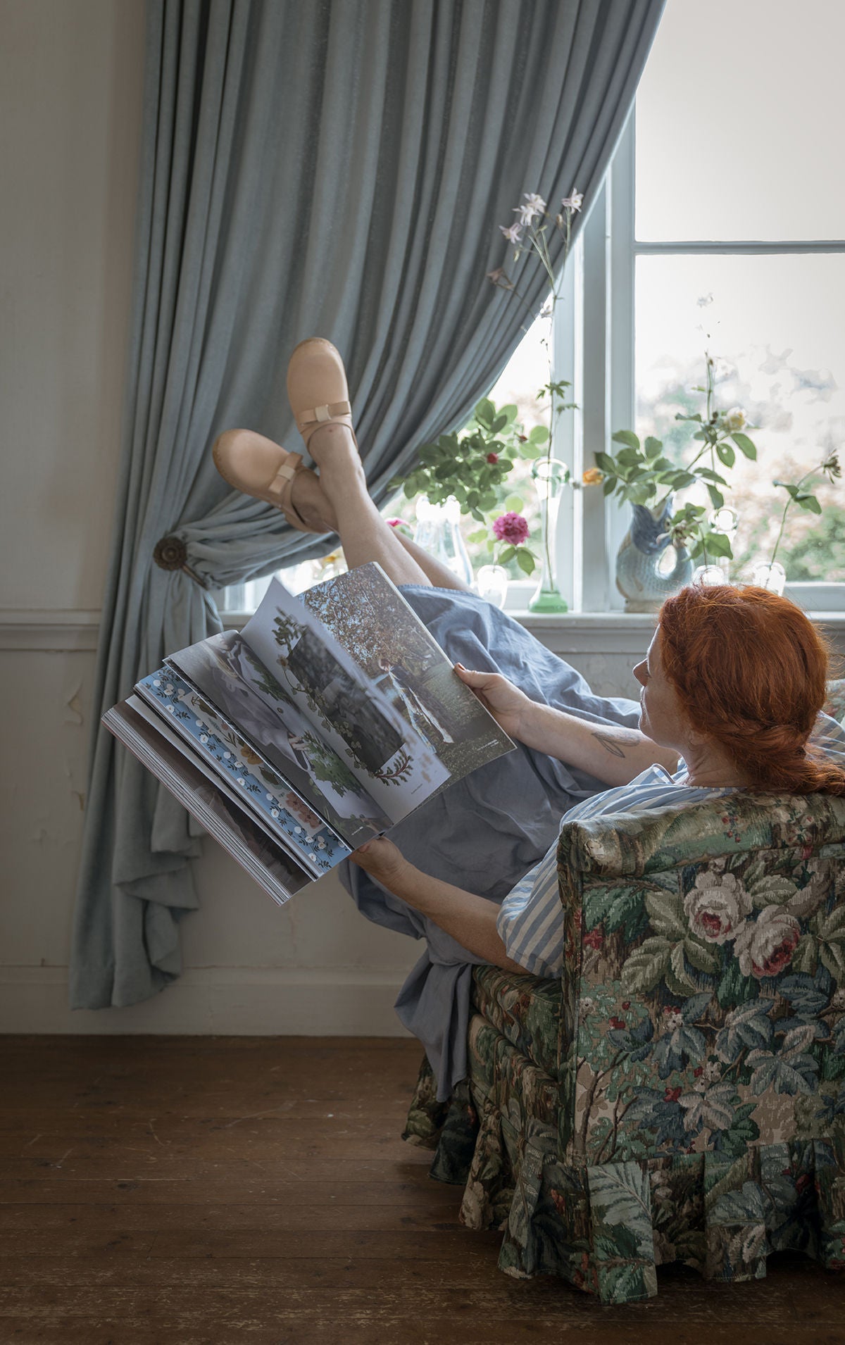 Curtain Velvet Velour Light Blue