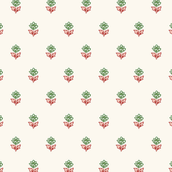 Indian Tulips Wallpaper - Pink and Green