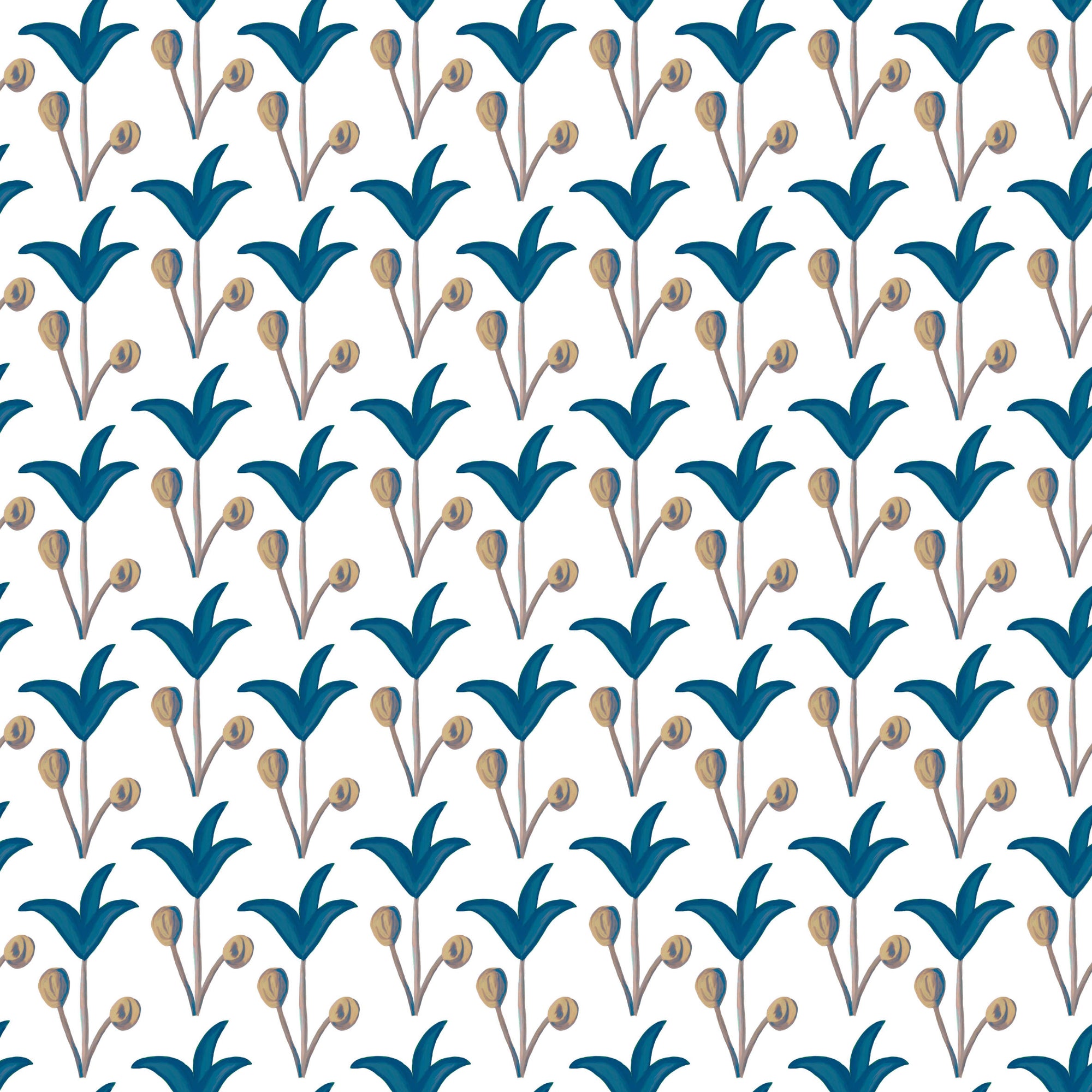 Spring Rhythm Wallpaper - Blue
