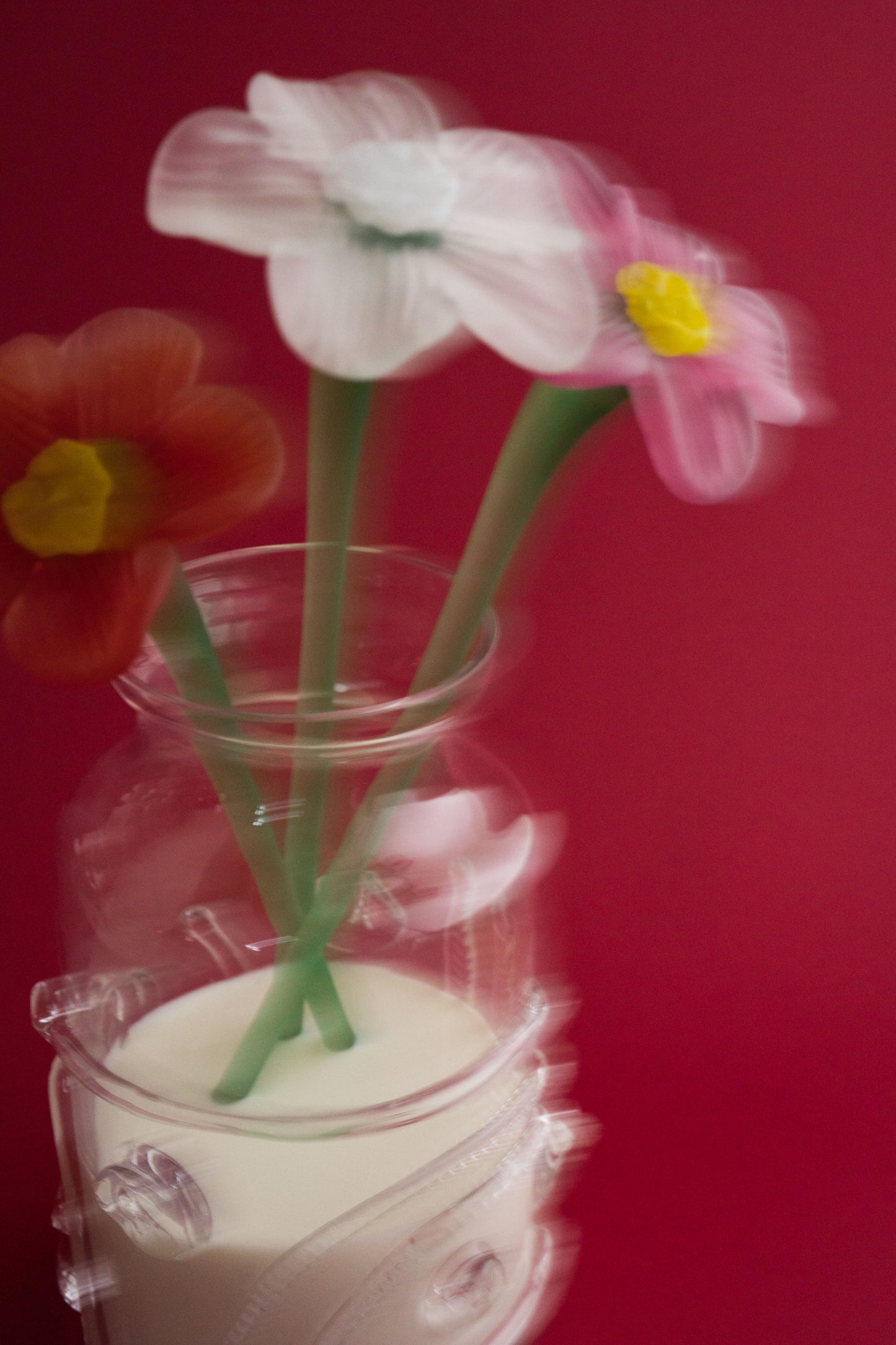 Mouth-blown Crystal Flower Bouquet - Matte
