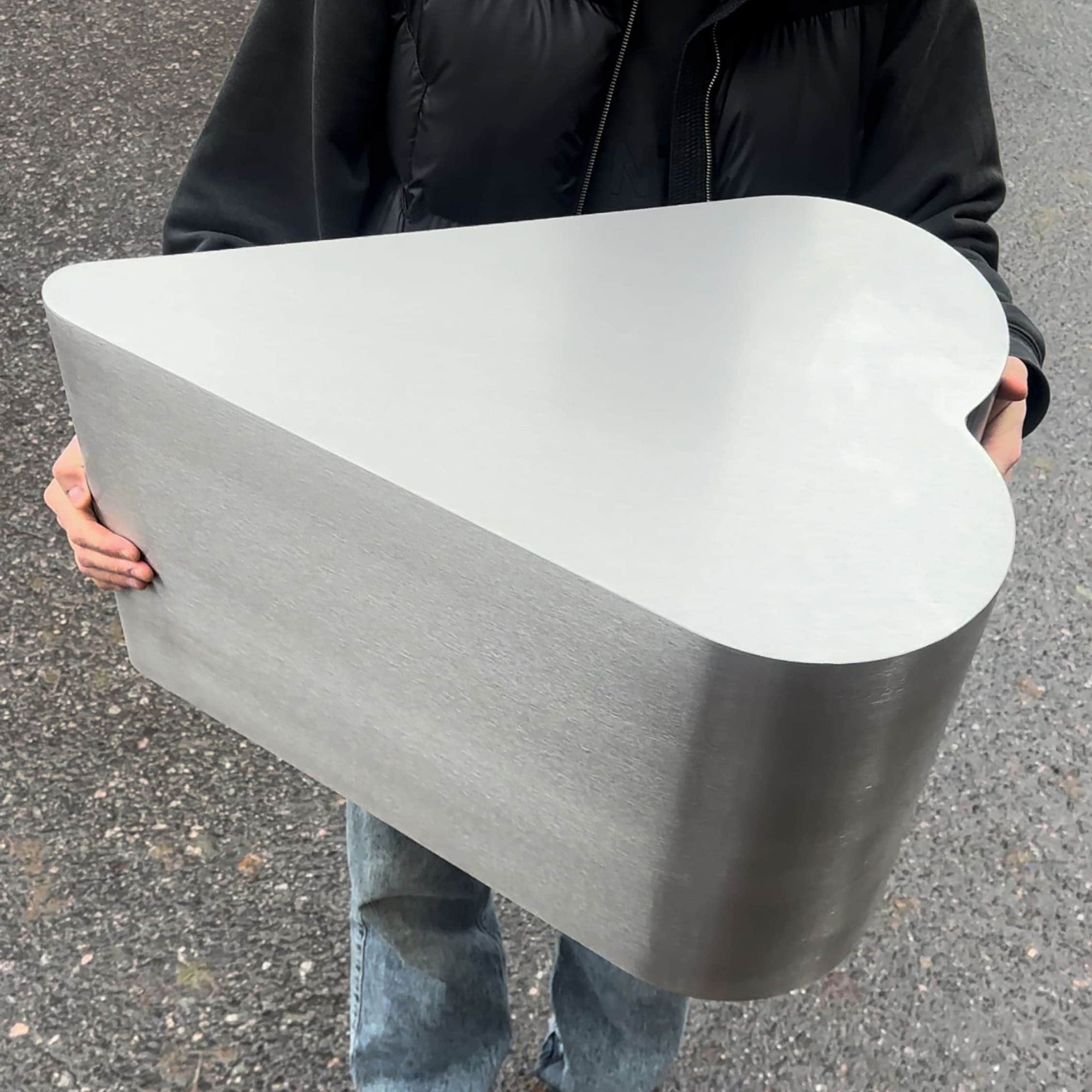 Heart Stainless Steel Brushed Side Table