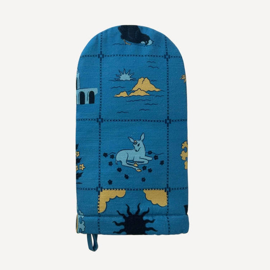 Redwork Oven Mitt in Blue