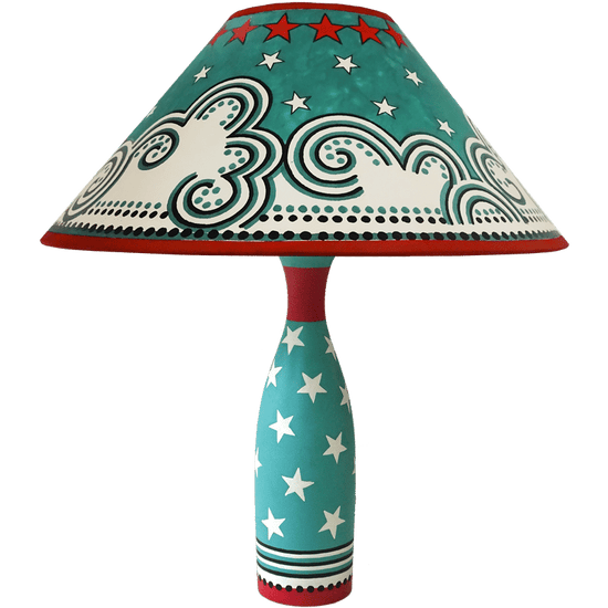 Clouds & Stars Carafe Lamp - Blue Red