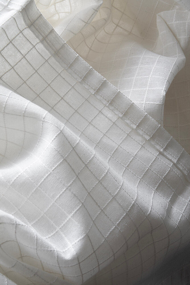 Café Curtain Check Voile