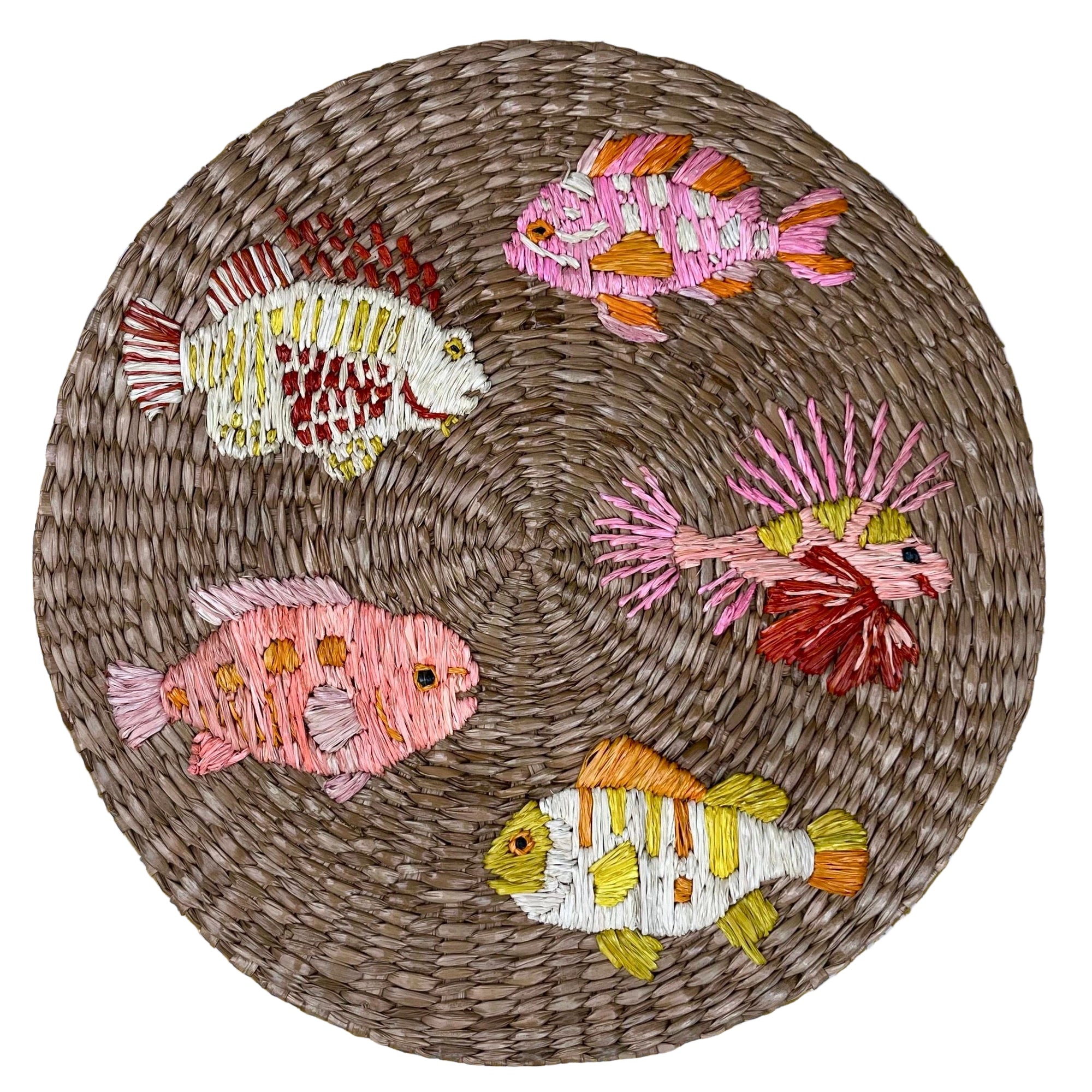 ’The Raffia Placemat’ - Pink Fish (pair)