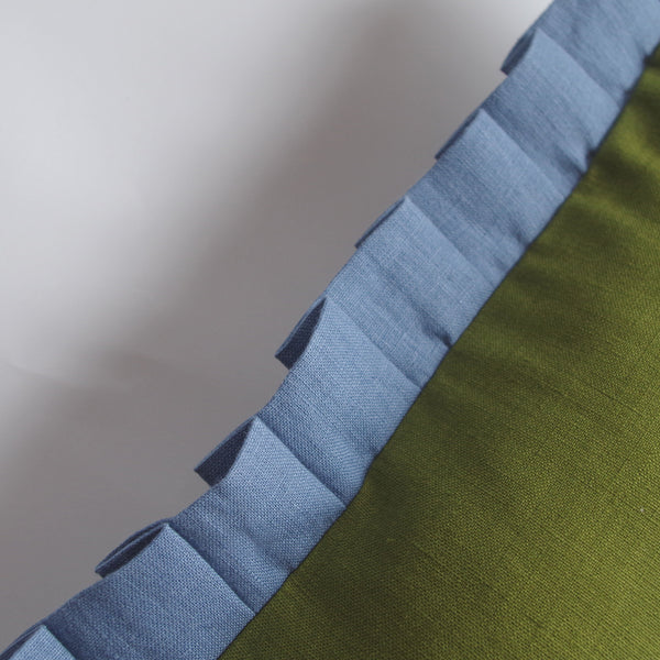Printed Little Check Frill Cushion