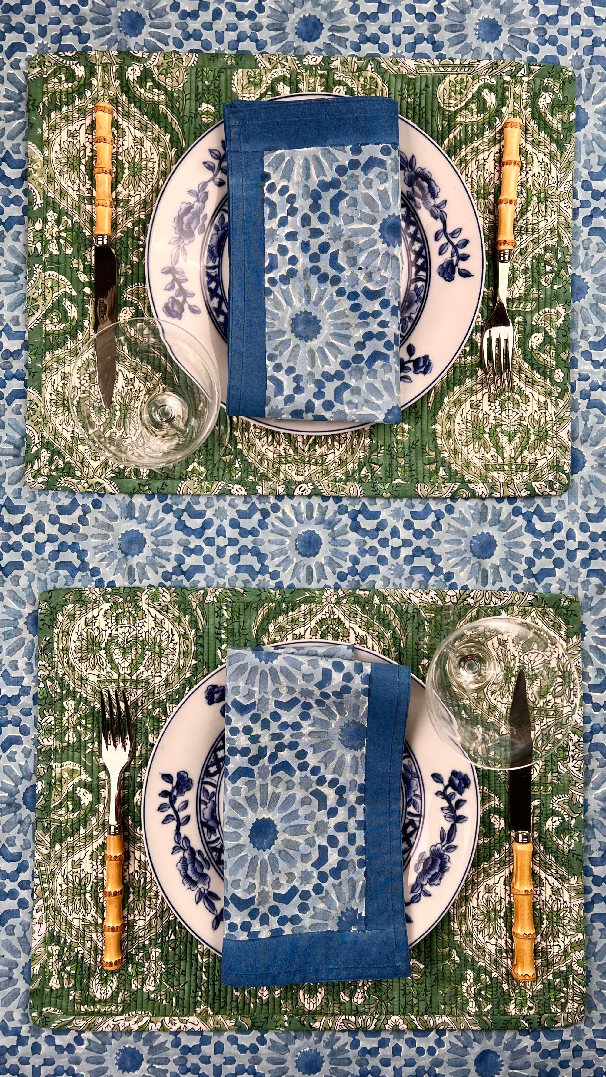 ‘The Kaleidoscope’ Tablecloth - Light Indigo
