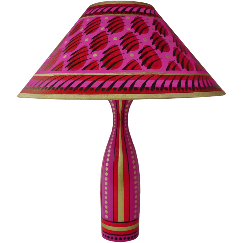 Paw Print Hand Painted 14" Lampshade in Red Gold