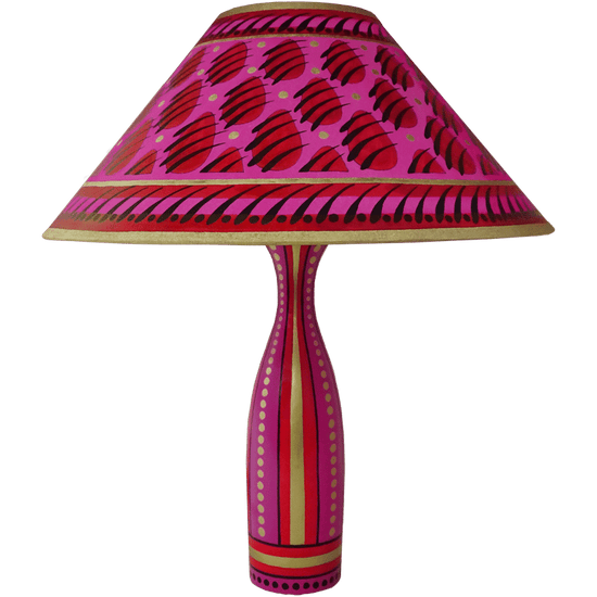 Paw Print Hand Painted 14" Lampshade in Red Gold