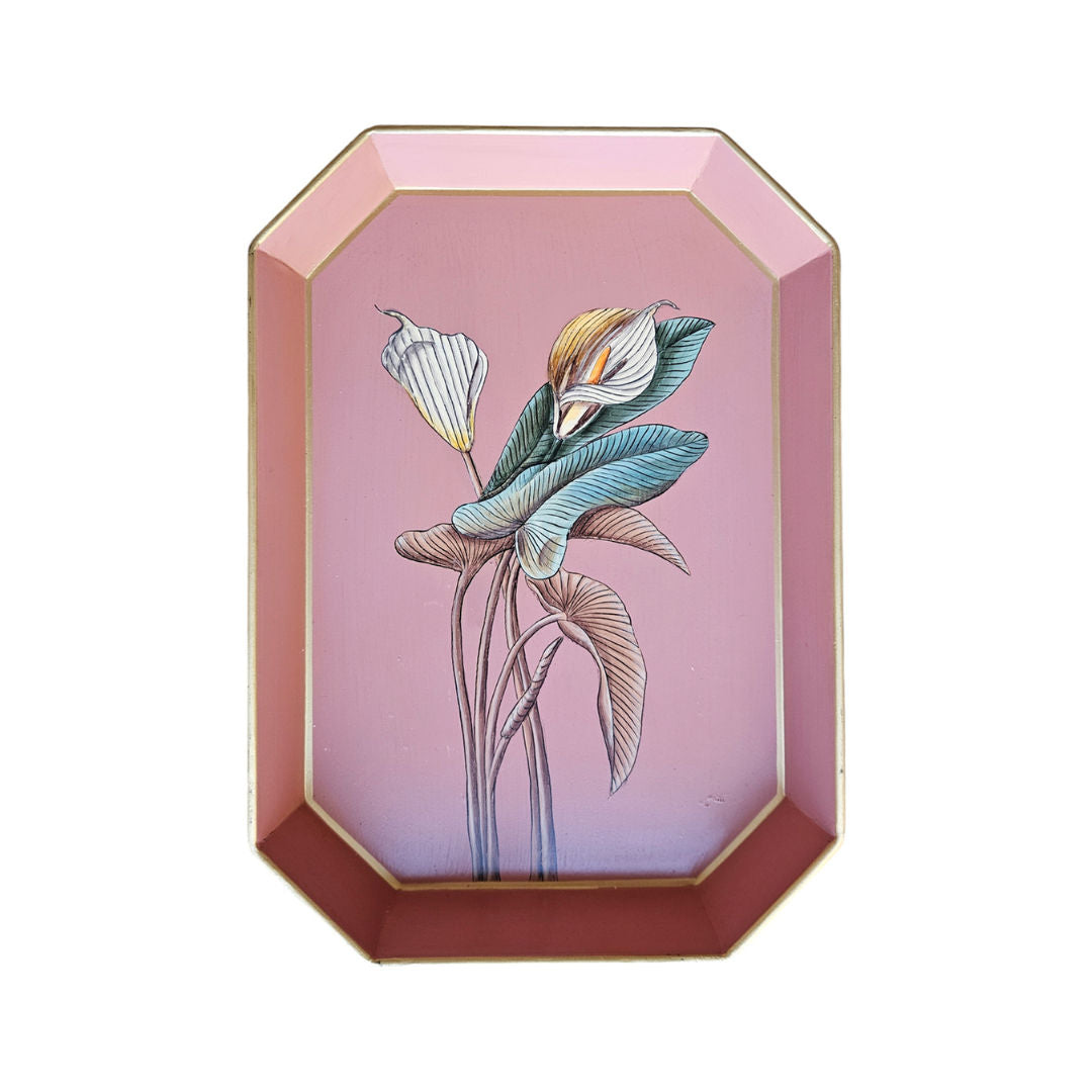 Flora Hand-Painted Iron Tray - Lily