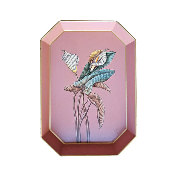 Flora Hand-Painted Iron Tray - Lily
