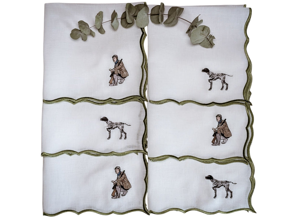HUNTERs - Hunting Embroidered Table Napkins (set of 6)