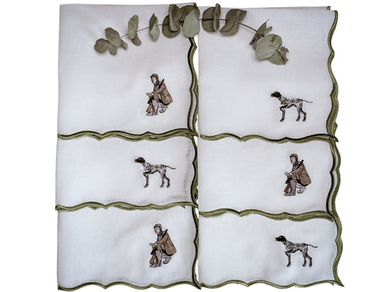 HUNTERs - Hunting Embroidered Table Napkins (set of 6)