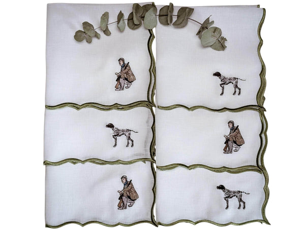 HUNTERs - Hunting Embroidered Table Napkins (set of 6)