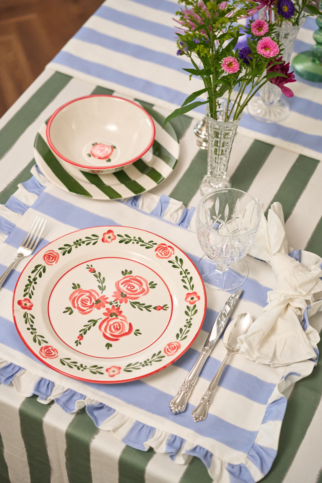 Purple Striped Fabric Placemat - Between Us