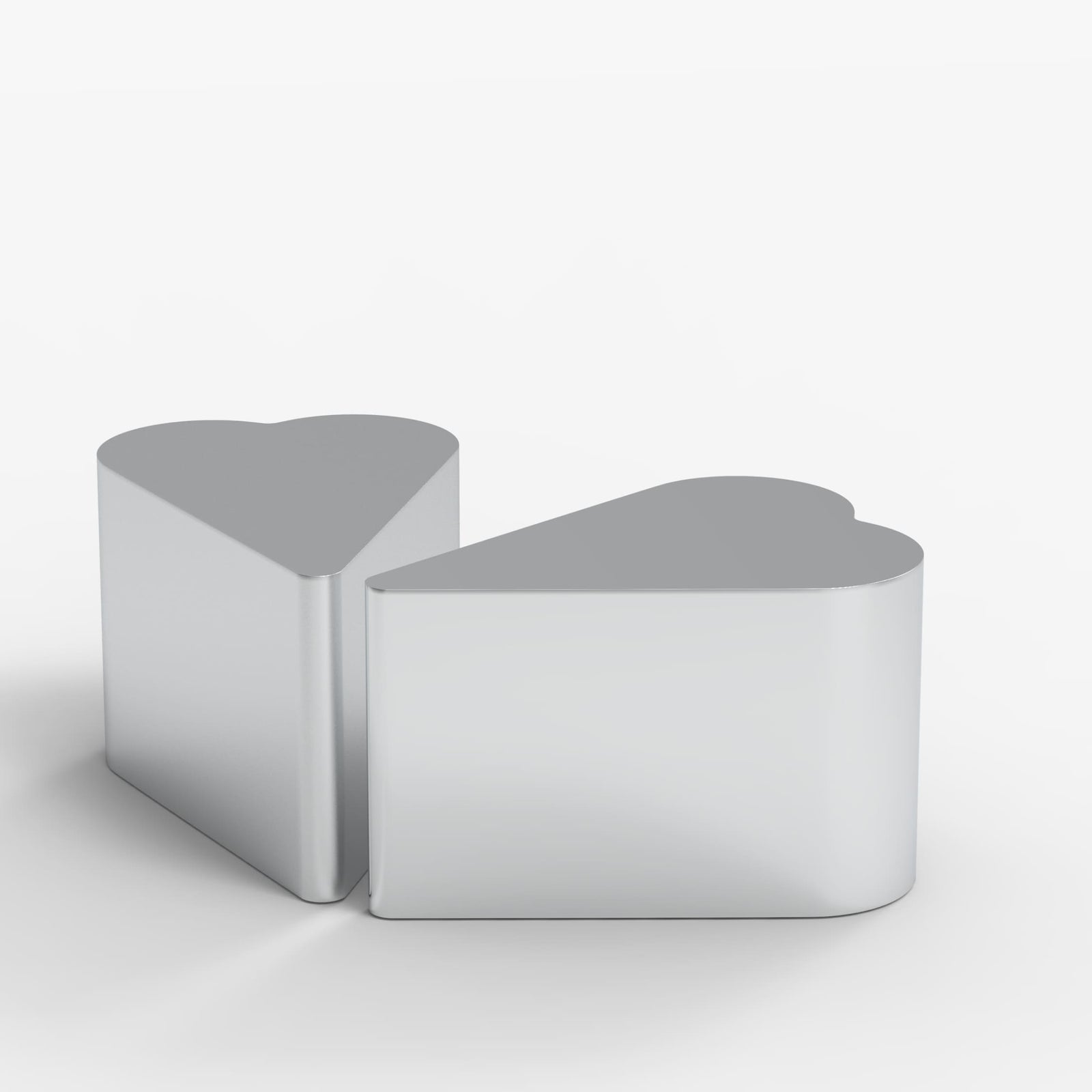 Heart Stainless Steel Brushed Side Table