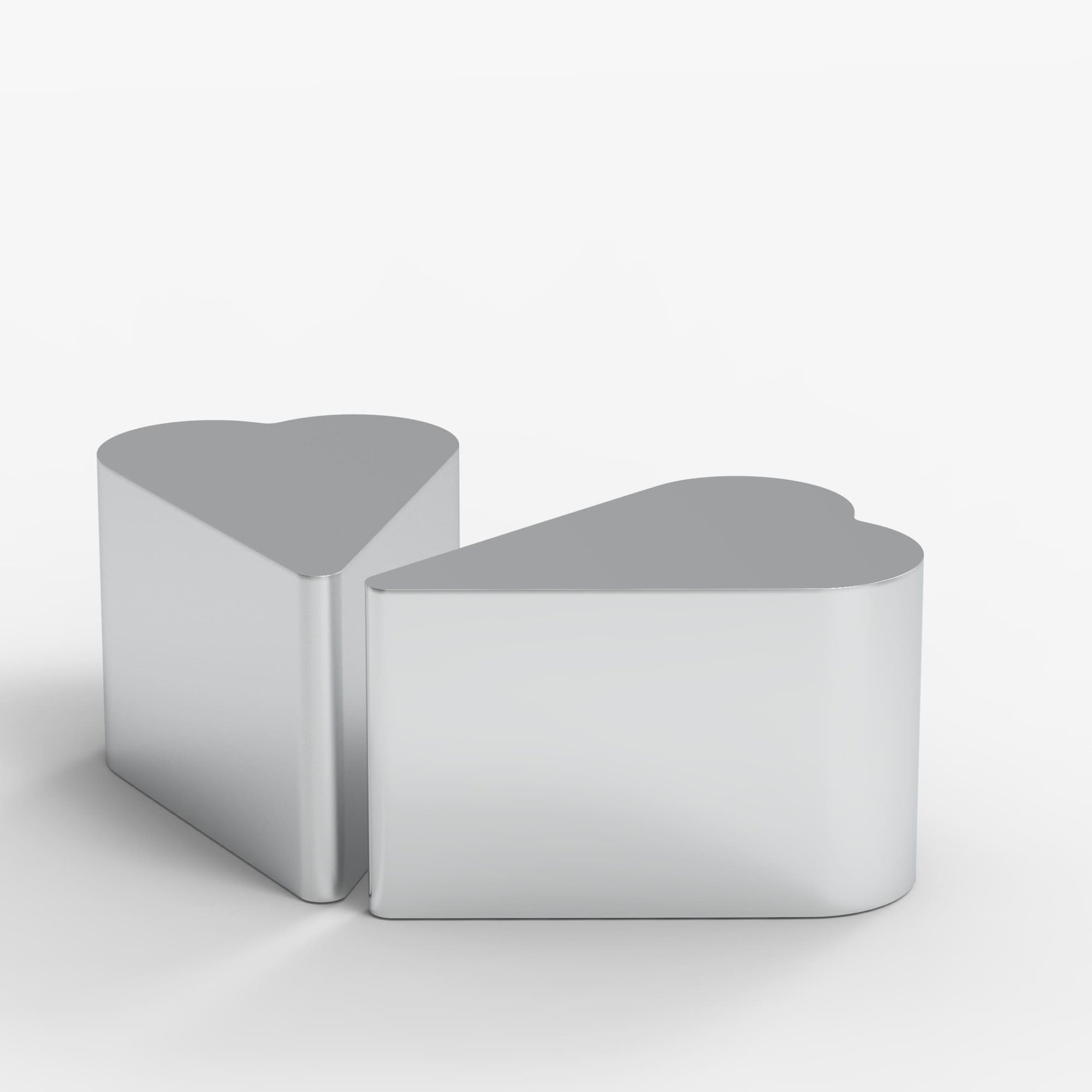 Heart Stainless Steel Brushed Side Table