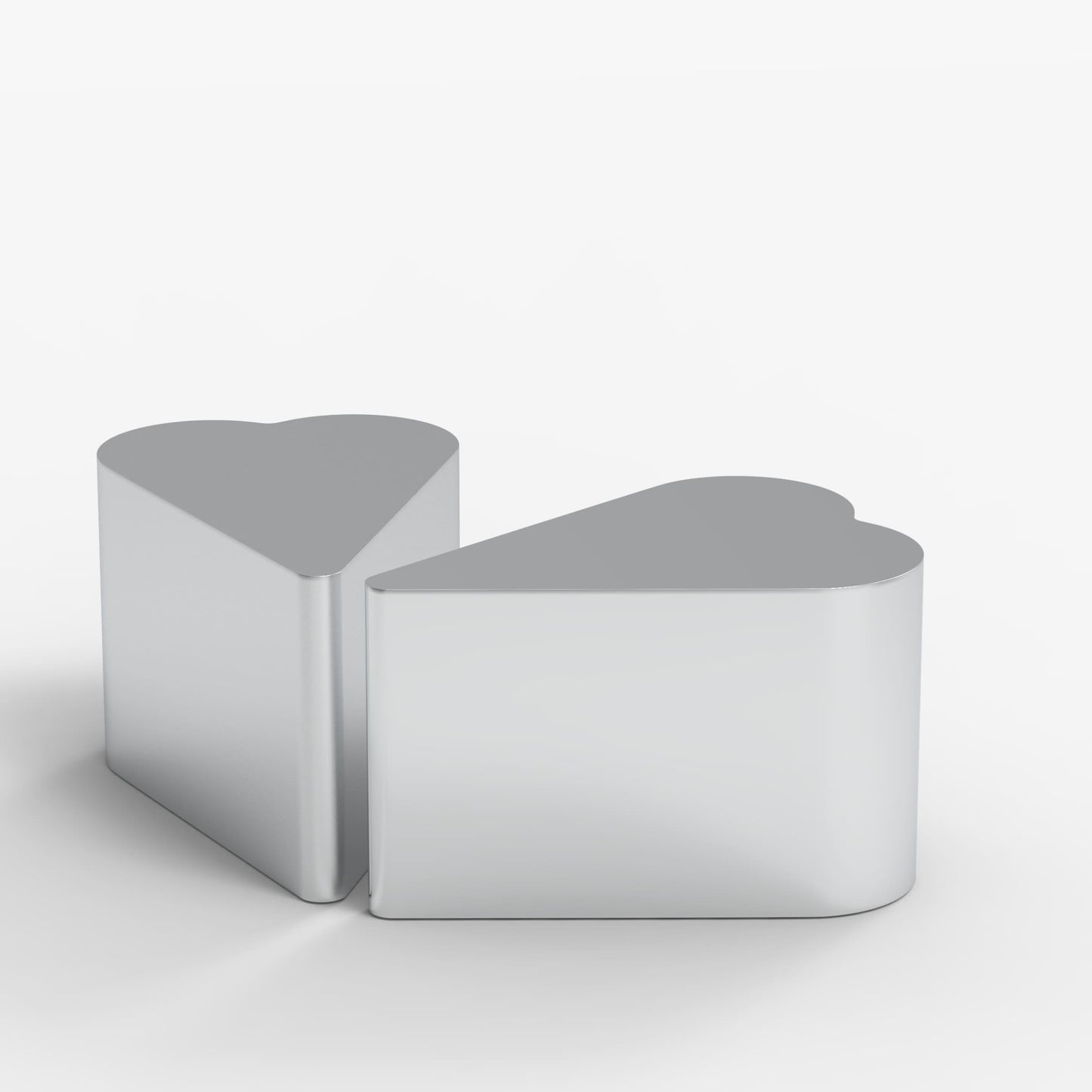 Heart Stainless Steel Brushed Side Table