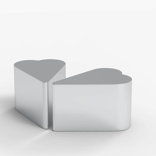 Heart Stainless Steel Brushed Side Table