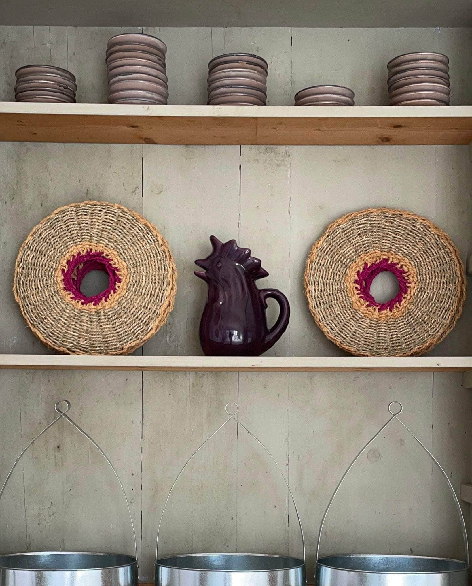 Fisculo Hand Woven Placemat | Natural, Pink & Saffron