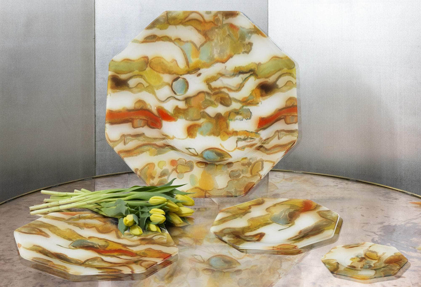 Asymmetrical Octagonal Stromboli Dessert Plate