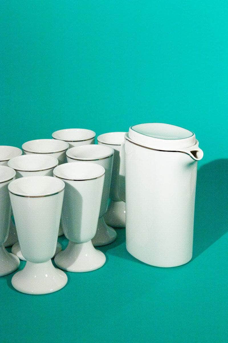 Vintage French Coffee Set in Limoges Porcelain, Signed George Boyer