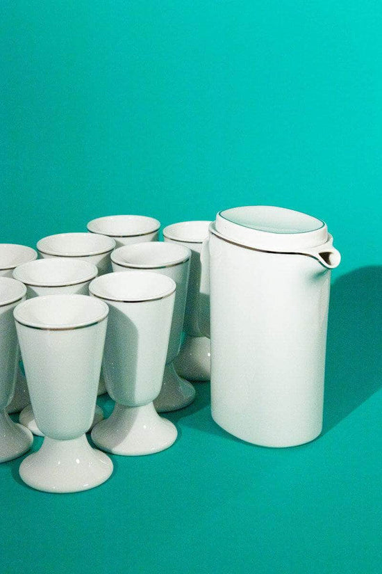 Vintage French Coffee Set in Limoges Porcelain, Signed George Boyer