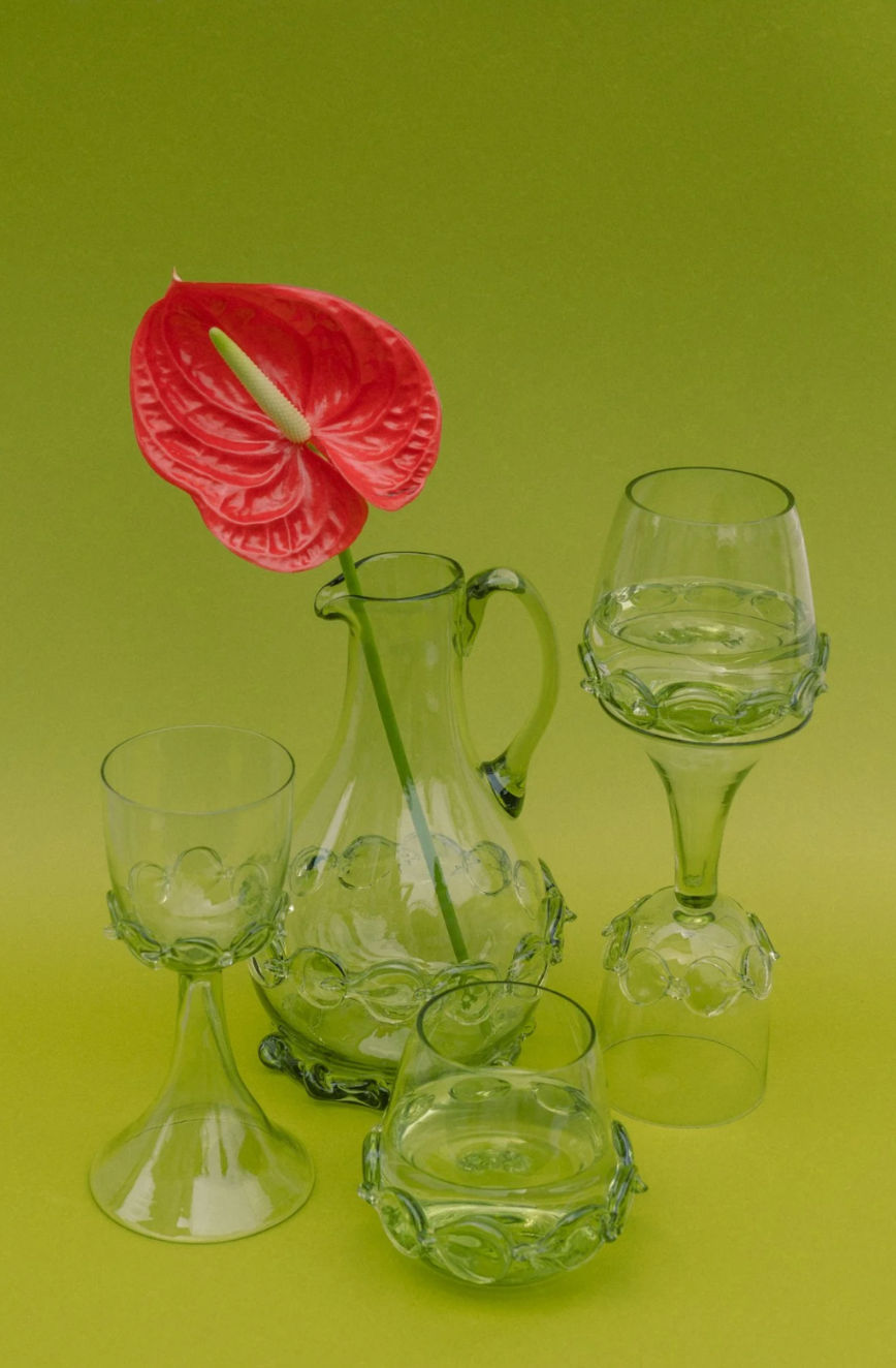 Mouthblown Carafe with Ornaments