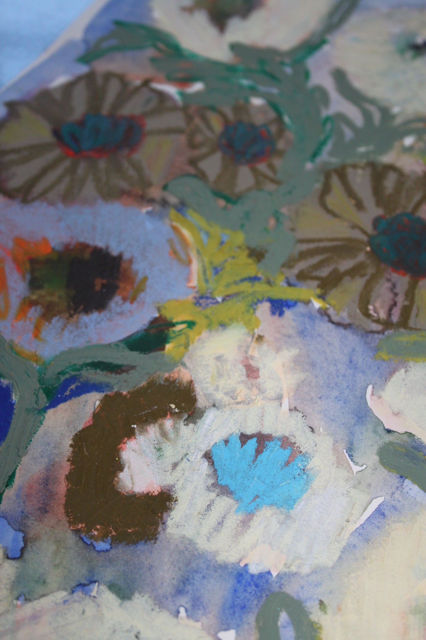 Mono Flowers with Blue - Original Painting