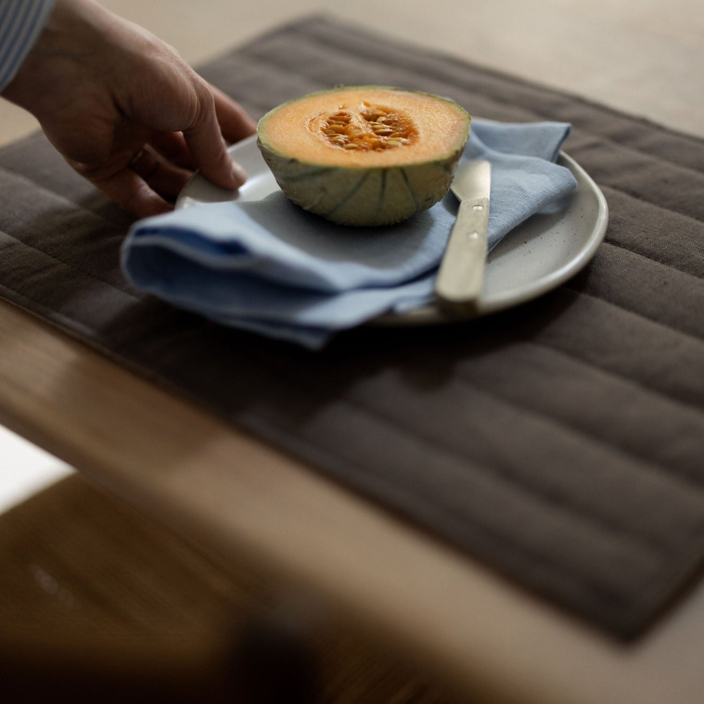 Blue & Brown Linen Placemat
