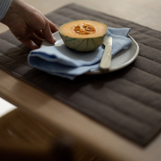 Blue & Brown Linen Placemat