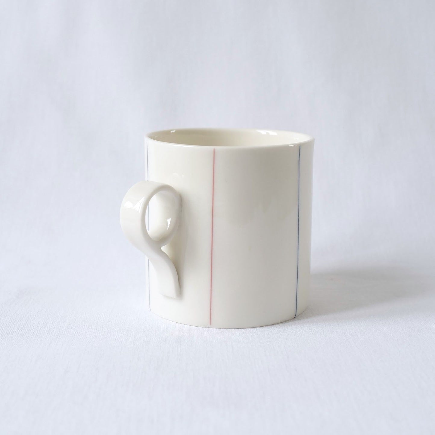Large Mug with Tricolour Stripes - Loop Handle