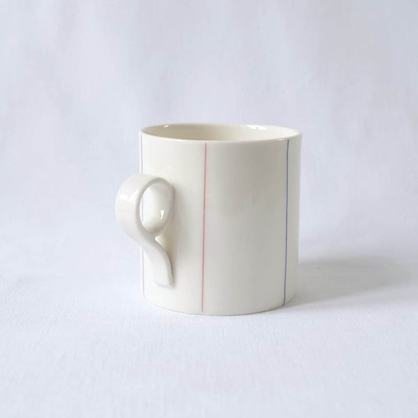 Large Mug with Tricolour Stripes - Loop Handle