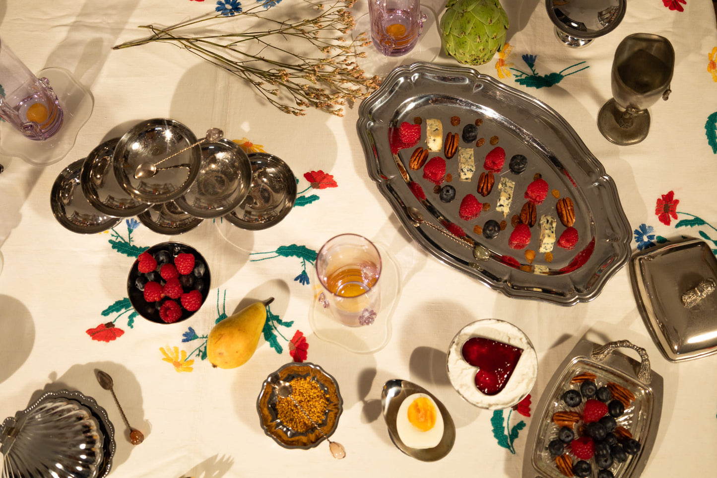Vintage Adorned Silver Tray