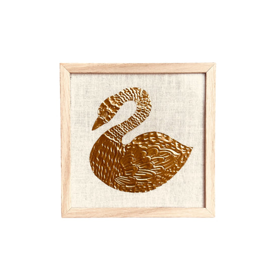 Gold Foil Art Piece - Swan