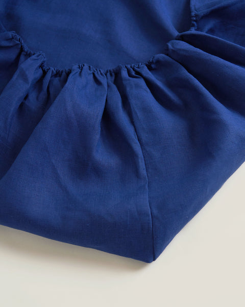 Hemp Fitted Sheet Midnight Blue