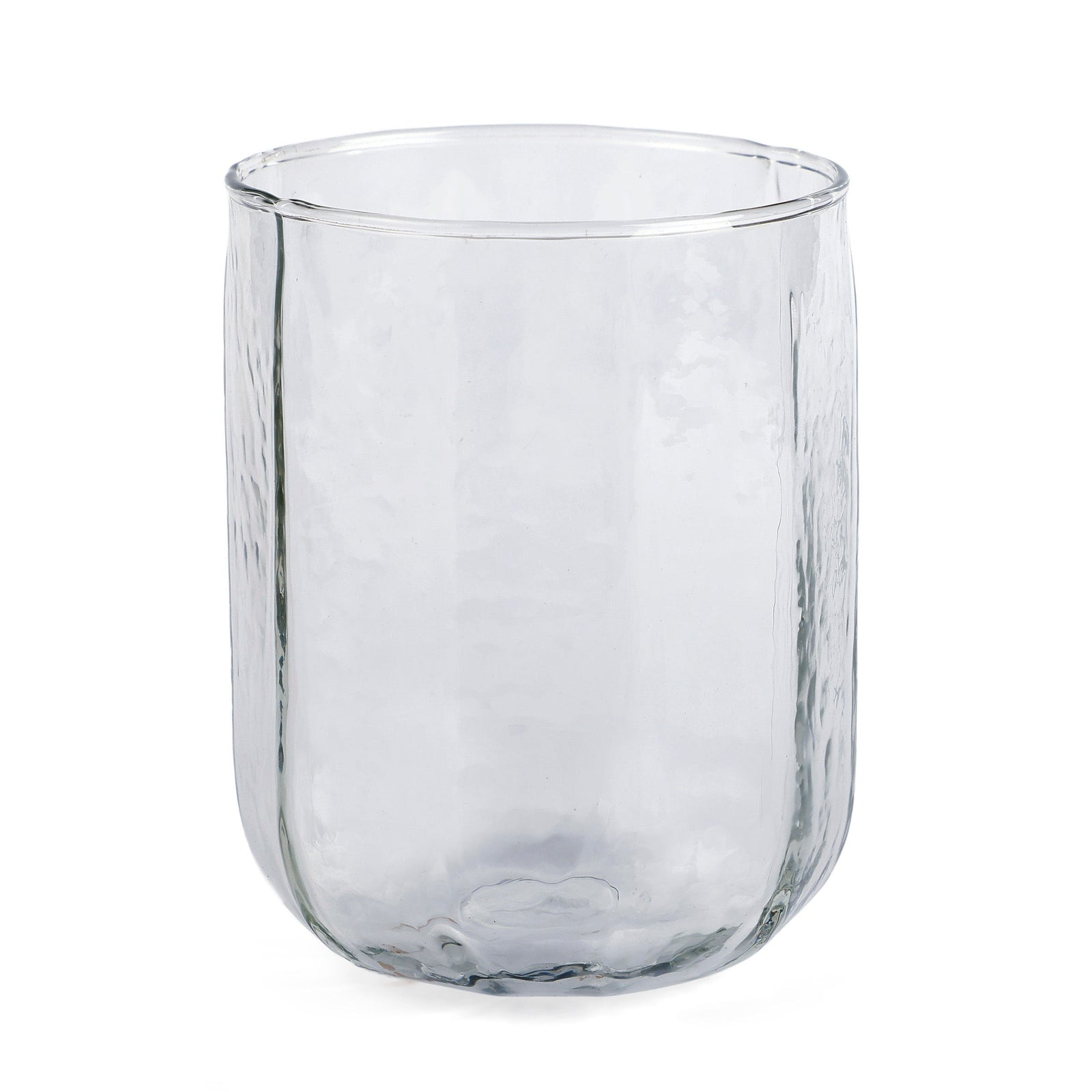 Hammered Water Glass , Natural - 4 X 3 Inches (Set of 2)